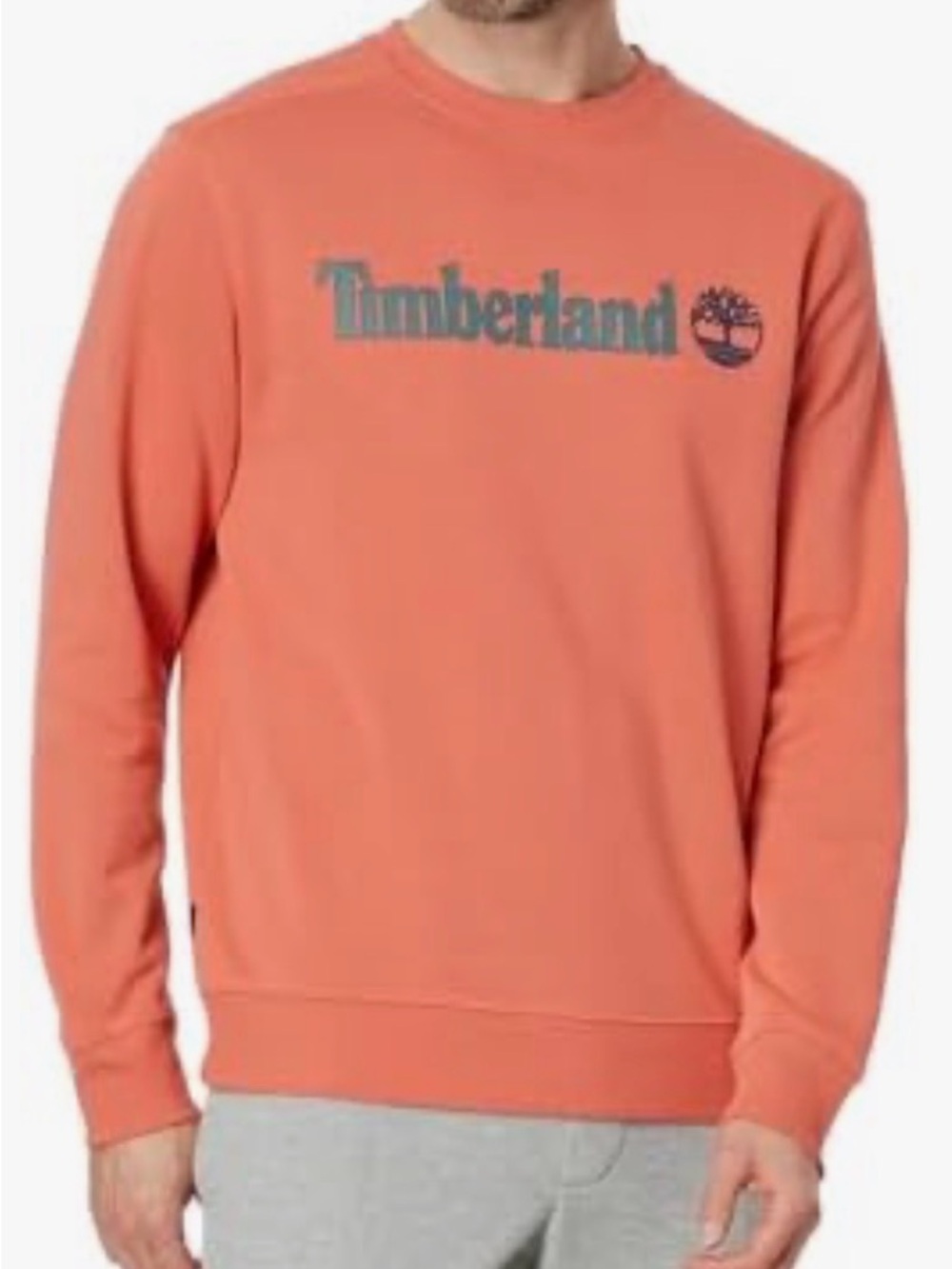 Timberland Men’s Burnt Sienna Crewneck Sweatshirt with Logo